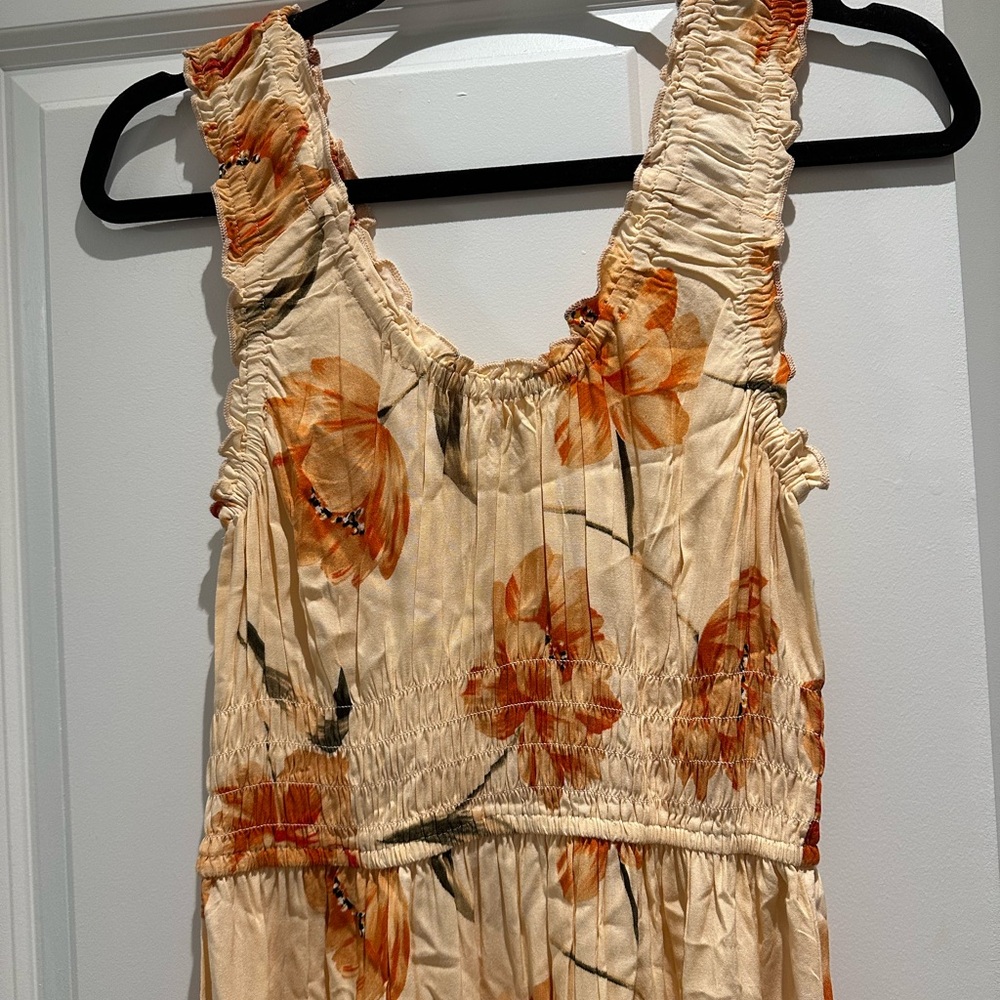 Never worn Sleeveless Dress with Orange Flowers